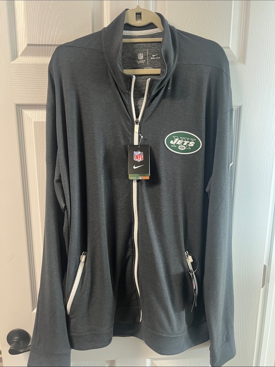 Nike Other - Nike grey Full-Zip Jets Logo Jacket with White Trim